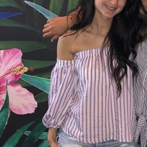 Express | off shoulder balloon sleeve top